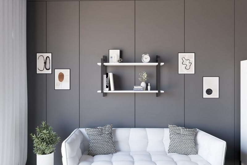 OBURUS Vägghylla 90x60 cm Vit - Förvaring - Köksförvaring - Kökshylla