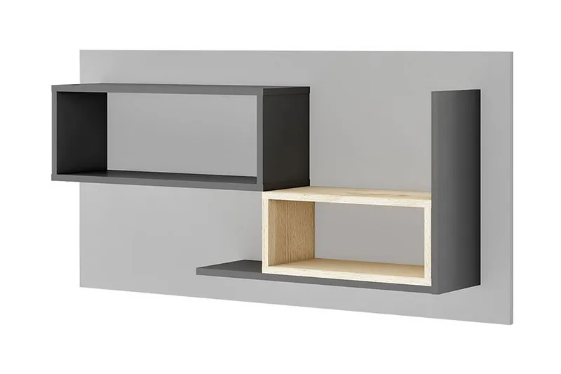 Pok Vägghylla 120x22x60 cm, Grå/Vit