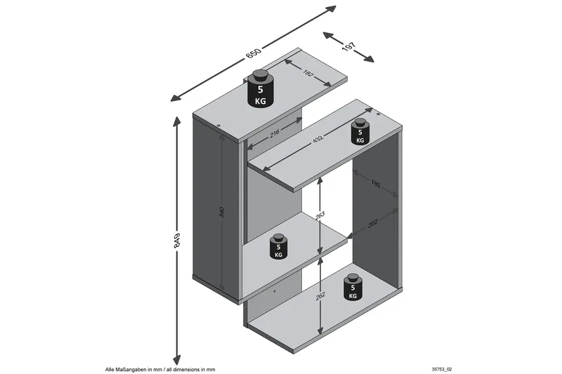 Prabhat Vägghylla 44 cm - Brun - Förvaring - Köksförvaring - Kökshylla