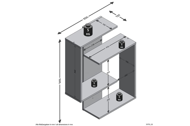 Prabhat Vägghylla 44 cm - Brun - Förvaring - Köksförvaring - Kökshylla
