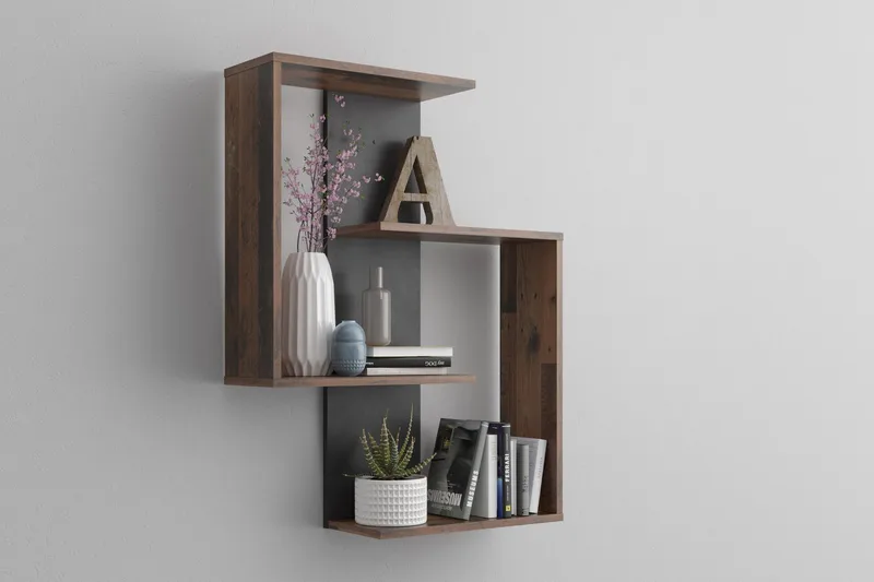 Prabhat Vägghylla 44 cm, Brun