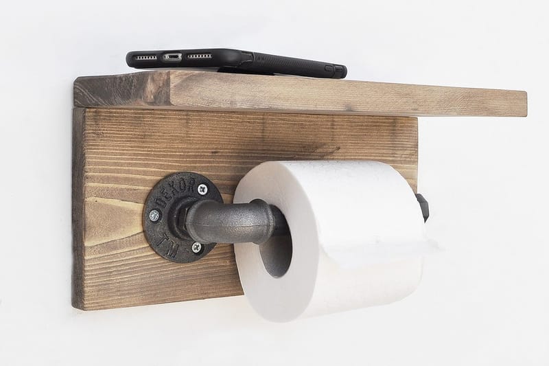 Pukkuri Pappershållare 30 cm - Brun/Svart - Möbler - Tillbehör & accessoarer - Badrumstillbehör - Toalettpappershållare