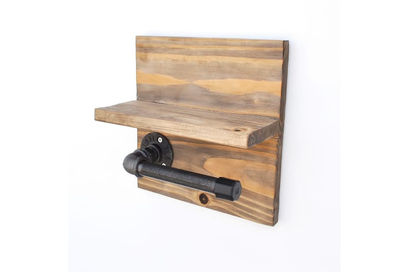 Pukkuri Pappershållare 14 cm - Brun/Svart - Möbler - Tillbehör & accessoarer - Badrumstillbehör - Toalettpappershållare