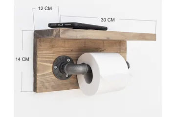 Pukkuri Pappershållare 30 cm - Brun/Svart - Möbler - Tillbehör & accessoarer - Badrumstillbehör - Toalettpappershållare
