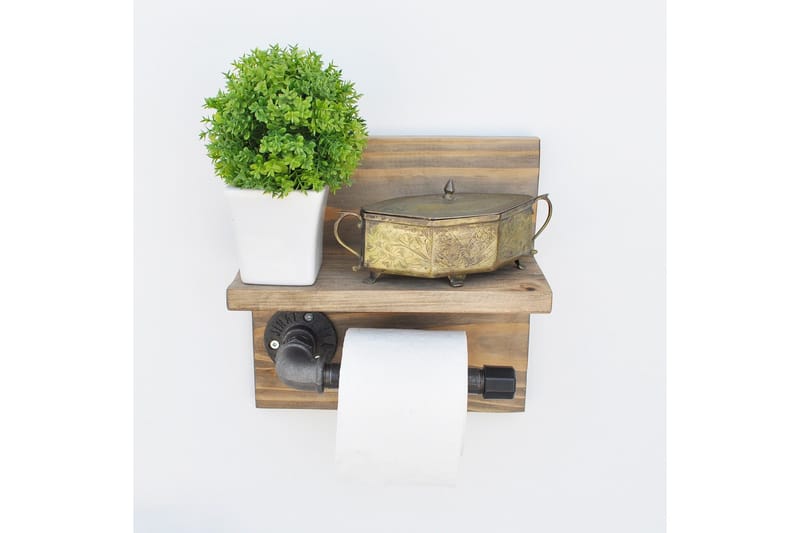 Pukkuri Pappershållare 14 cm - Brun/Svart - Möbler - Tillbehör & accessoarer - Badrumstillbehör - Toalettpappershållare