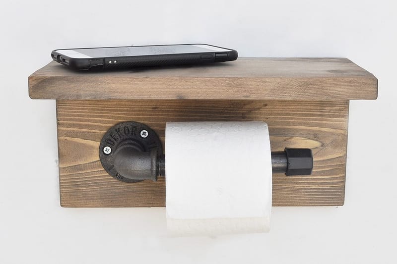 Pukkuri Pappershållare 30 cm - Brun/Svart - Möbler - Tillbehör & accessoarer - Badrumstillbehör - Toalettpappershållare