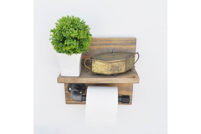 Pukkuri Pappershållare 14 cm - Brun/Svart - Möbler - Tillbehör & accessoarer - Badrumstillbehör - Toalettpappershållare