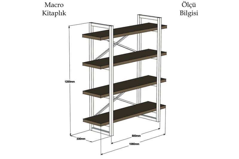 Puqa Design Bokhylla - Valnöt - Förvaring - Köksförvaring - Kökshylla