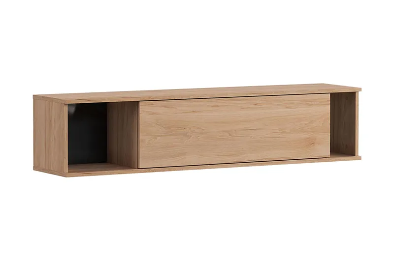 Querty Vägghylla 135x30x30 cm, Natur/Svart