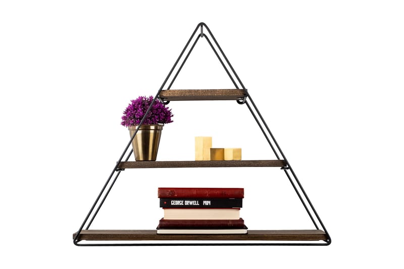 Raceme Vägghylla 60x15 cm 3 Hyllor - Svart/Mörkbrun - Förvaring - Köksförvaring - Kökshylla