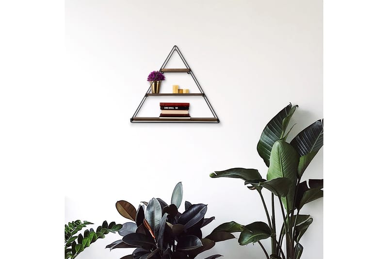 Raceme Vägghylla 60x15 cm 3 Hyllor - Svart/Mörkbrun - Förvaring - Köksförvaring - Kökshylla