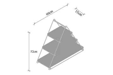 Raceme Vägghylla 60x15 cm 3 Hyllor - Svart/Mörkbrun - Förvaring - Köksförvaring - Kökshylla