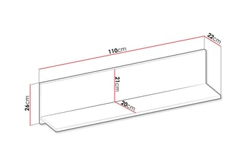 Rathmore Vägghylla 110x22 cm - Grå - Förvaring - Köksförvaring - Kökshylla