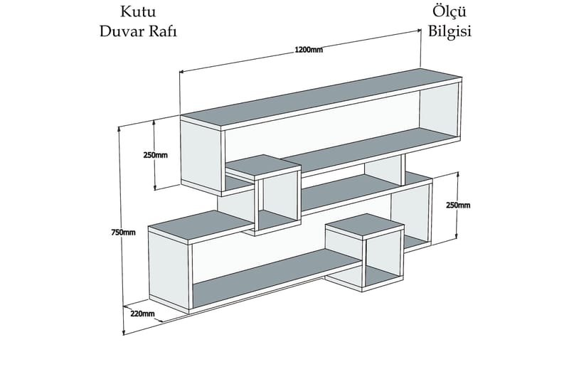 REFUGIA Vägghylla Valnöt/Mörkgrå - Valnöt/Mörkgrå - Vägghylla - Kökshylla