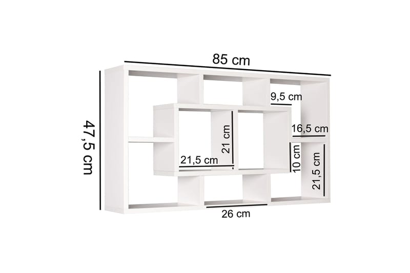 Rhosgoch Vägghylla - Vit - Förvaring - Köksförvaring - Kökshylla