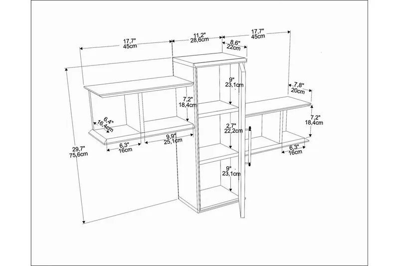 Rinorea Vägghylla 118,6x51,8 cm - Svart - Förvaring - Köksförvaring - Kökshylla
