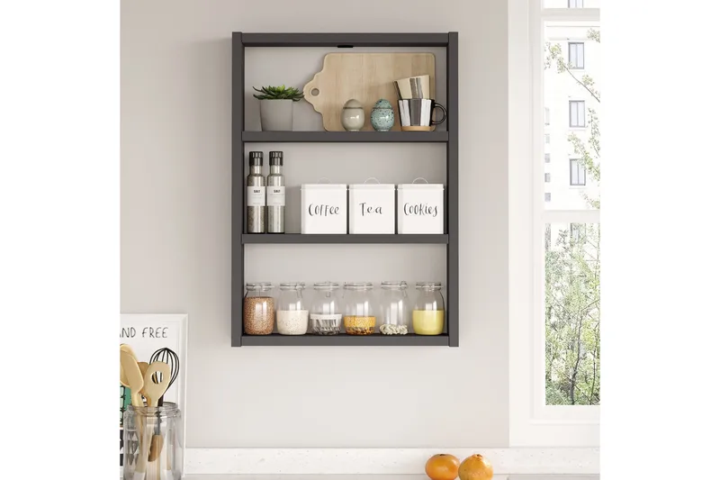 Rinorea Vägghylla 43,2x60 cm - Antracit - Förvaring - Köksförvaring - Kökshylla