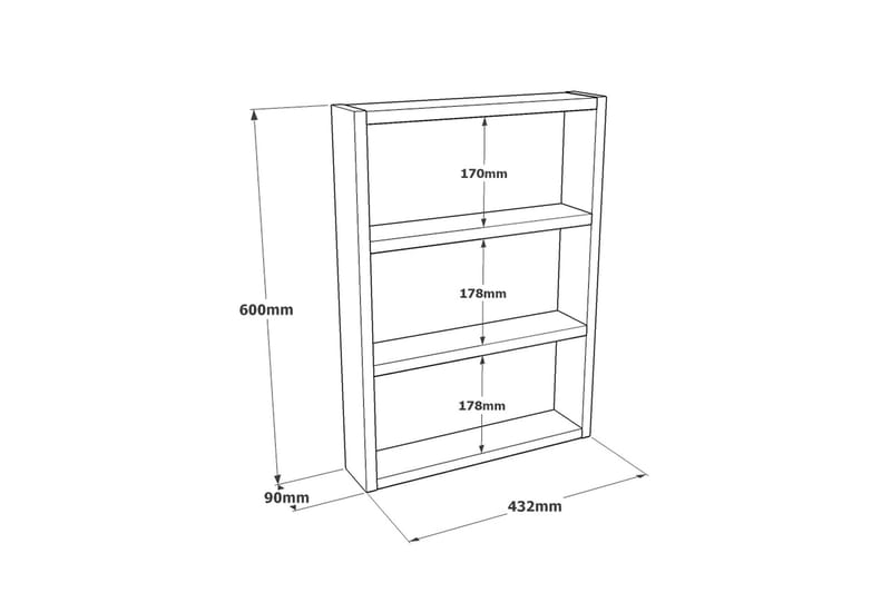 Rinorea Vägghylla 43,2x60 cm - Vit - Förvaring - Köksförvaring - Kökshylla