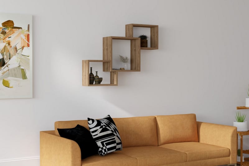 Rinorea Vägghylla 98x72 cm - Brun - Förvaring - Köksförvaring - Kökshylla