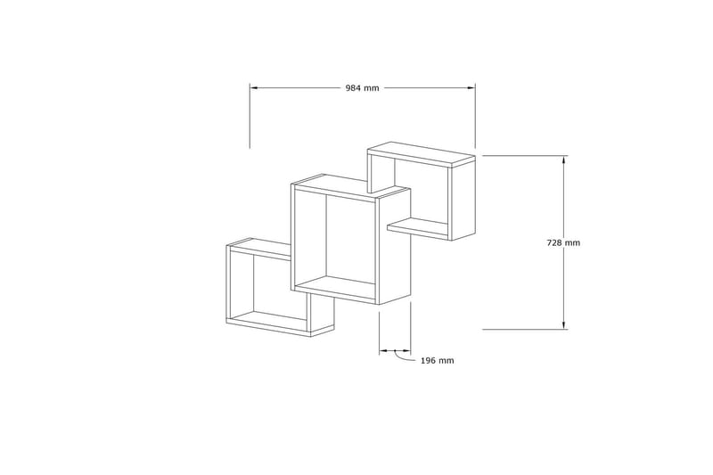 Rinorea Vägghylla 98x72 cm - Brun - Förvaring - Köksförvaring - Kökshylla
