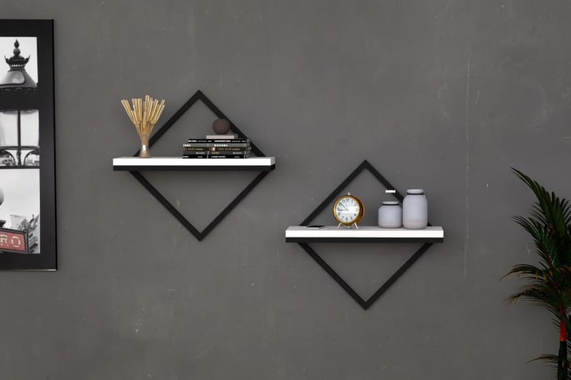 ROCADE Vägghylla 43x15 cm 2 Hyllor Vit - Förvaring - Köksförvaring - Kökshylla