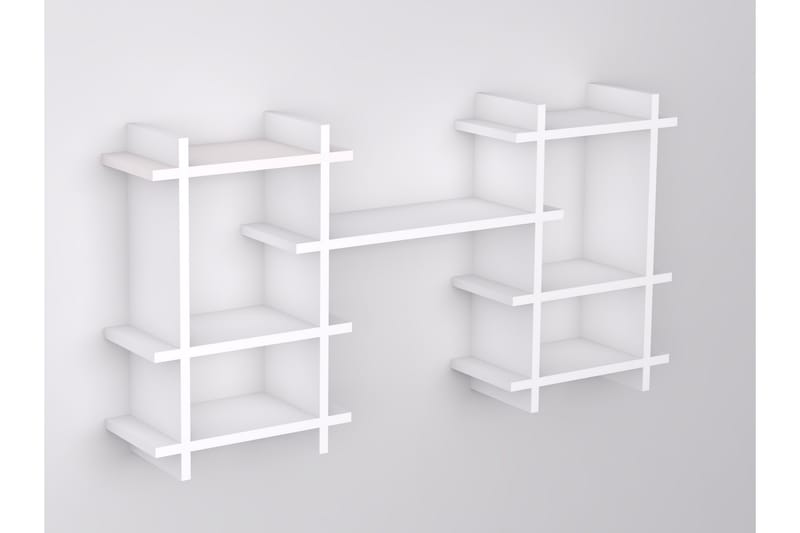 SERARO Vägghylla 117x60 cm 7 Hyllor Vit - Förvaring - Köksförvaring - Kökshylla