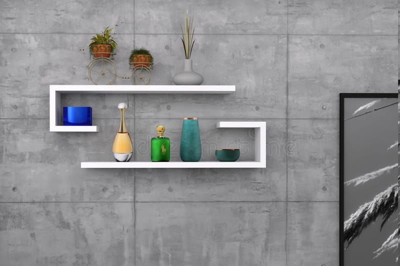 Sergoit Vägghylla 60x20 cm 4 Hyllor - Vit - Förvaring - Köksförvaring - Kökshylla