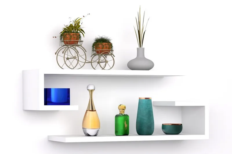 Sergoit Vägghylla 60x20 cm 4 Hyllor - Vit - Förvaring - Köksförvaring - Kökshylla