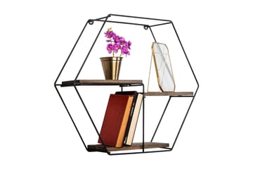 Serotinus Vägghylla 60x15 cm 3 Hyllor - Svart/Mörkbrun - Förvaring - Köksförvaring - Kökshylla