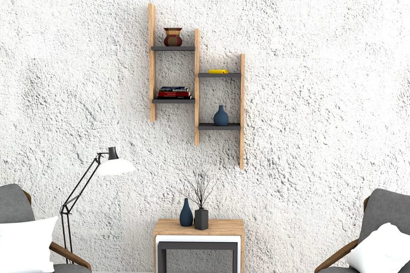 Shottisham Vägghylla 49 cm - Antracit|Valnöt - Förvaring - Köksförvaring - Kökshylla