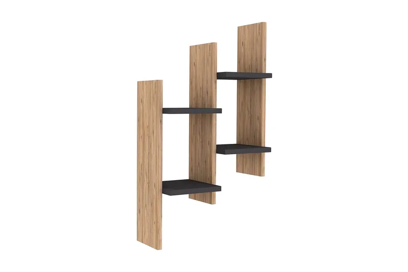 Shottisham Vägghylla 49 cm, Antracit|Valnöt
