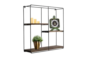 Siringo Vägghylla 60x15 cm 3 Hyllor - Svart/Mörkbrun - Förvaring - Köksförvaring - Kökshylla