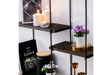 Siringo Vägghylla 60x15 cm 3 Hyllor - Svart/Mörkbrun - Förvaring - Köksförvaring - Kökshylla