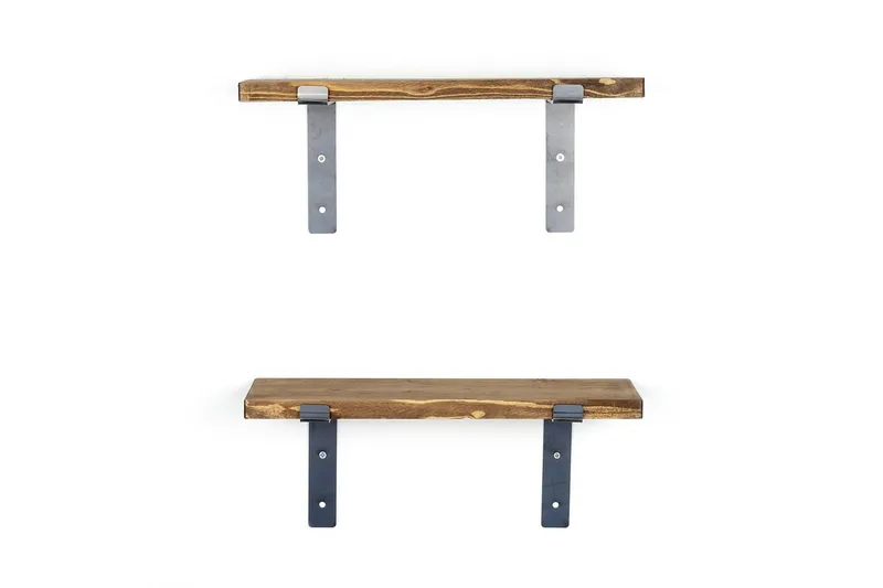 Slovinski Vägghylla 40 cm, Svart/Valnöt