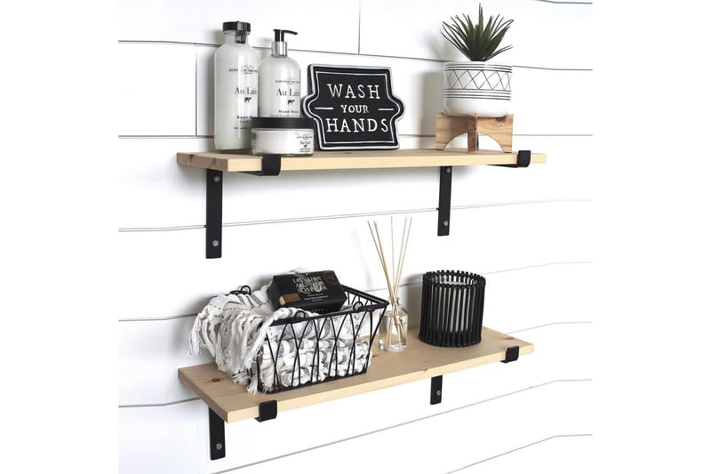 Straad Vägghylla 60 cm - Svart/Valnöt - Förvaring - Köksförvaring - Kökshylla