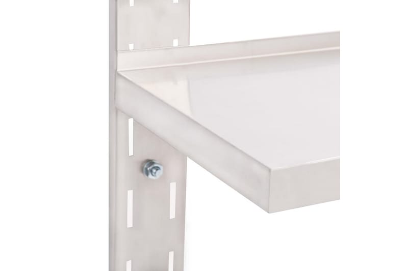 Svävande vägghylla 2 plan rostfritt stål 150x30 cm - Grå - Förvaring - Köksförvaring - Kökshylla