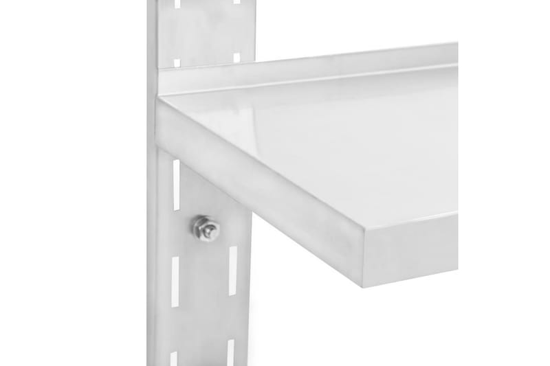 Svävande vägghylla 2 plan rostfritt stål 100x30 cm - Grå - Förvaring - Köksförvaring - Kökshylla
