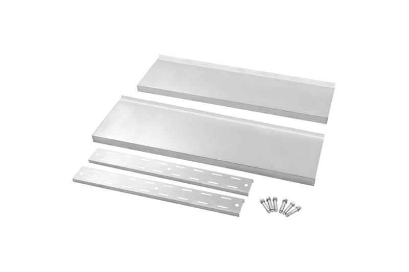 Svävande vägghylla 2 plan rostfritt stål 100x30 cm - Grå - Förvaring - Köksförvaring - Kökshylla