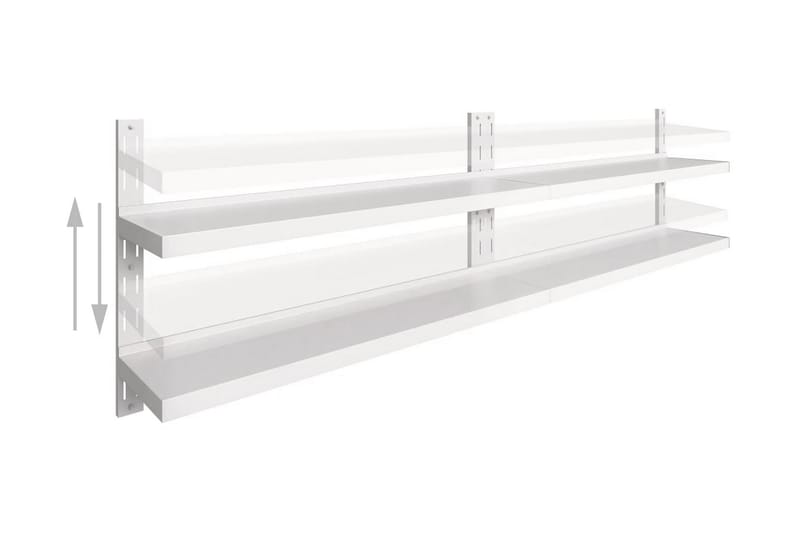 Svävande vägghylla 2 plan 2 st rostfritt stål 300x30 cm - Grå - Förvaring - Köksförvaring - Kökshylla