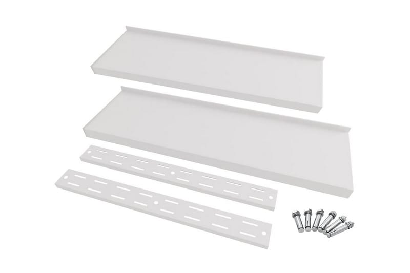 Svävande vägghylla 2 plan 2 st rostfritt stål 300x30 cm - Grå - Förvaring - Köksförvaring - Kökshylla