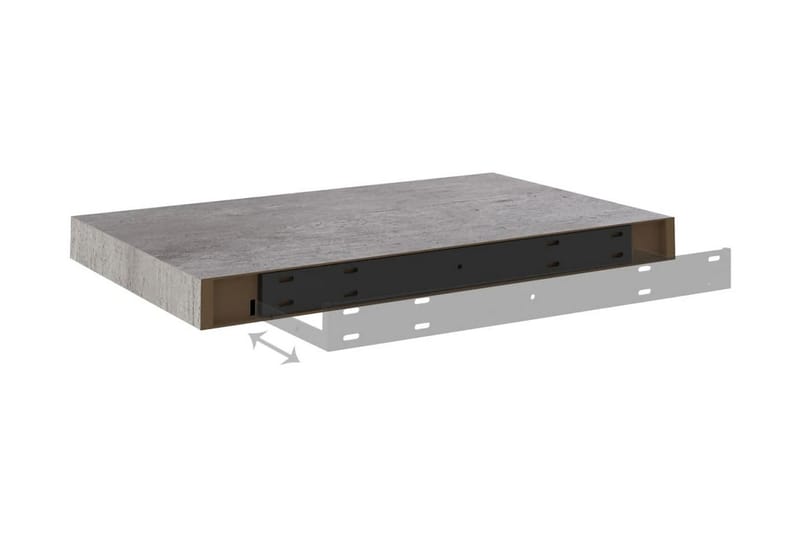 Svävande vägghylla betonggrå 50x23x3,8 cm MDF - Betonggrå - Förvaring - Köksförvaring - Kökshylla