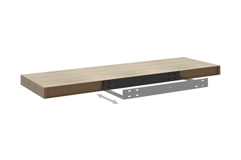 Svävande vägghylla ek 80x23,5x3,8 cm MDF - Brun - Förvaring - Köksförvaring - Kökshylla