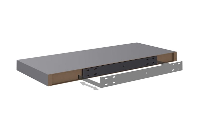 Svävande vägghylla grå 60x23,5x3,8 cm MDF - Grå - Förvaring - Köksförvaring - Kökshylla