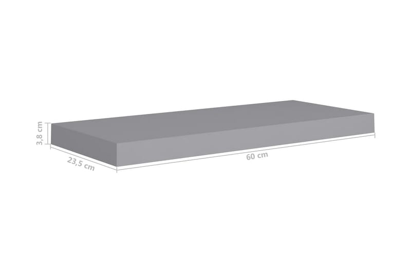 Svävande vägghylla grå 60x23,5x3,8 cm MDF - Grå - Förvaring - Köksförvaring - Kökshylla