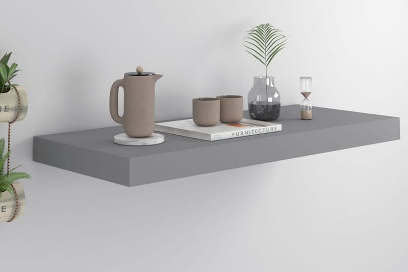 Svävande vägghylla grå 60x23,5x3,8 cm MDF - Grå - Förvaring - Köksförvaring - Kökshylla