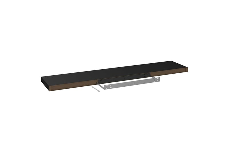 Svävande vägghylla svart 120x23,5x3,8 cm MDF - Svart - Förvaring - Köksförvaring - Kökshylla