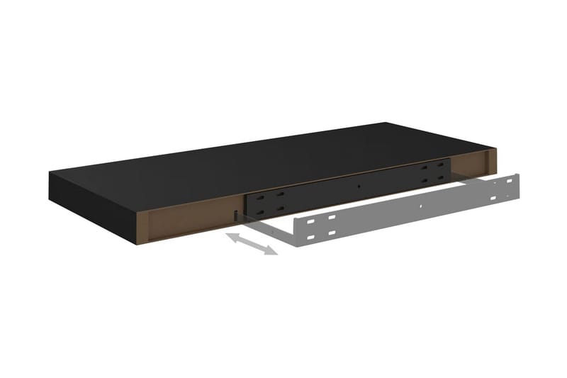 Svävande vägghylla svart 60x23,5x3,8 cm MDF - Svart - Förvaring - Köksförvaring - Kökshylla