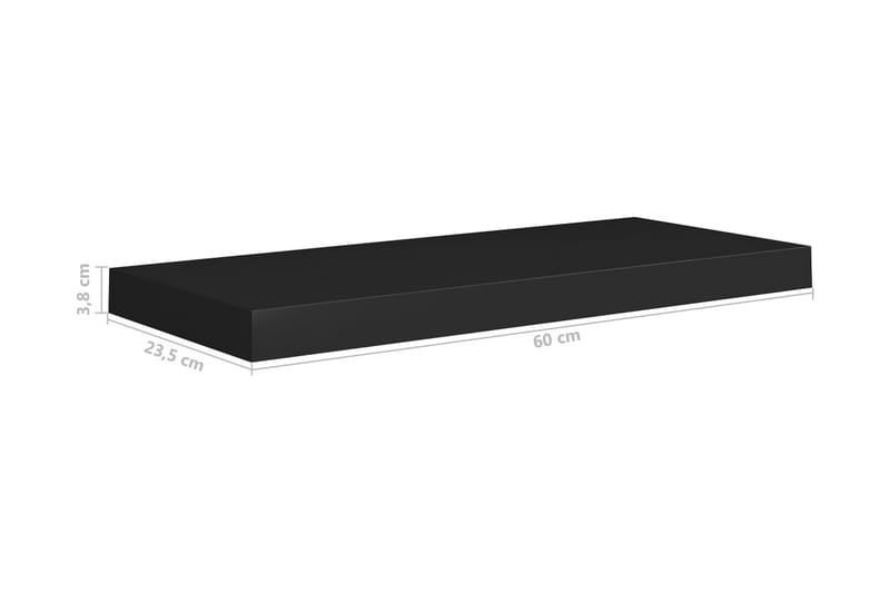 Svävande vägghylla svart 60x23,5x3,8 cm MDF - Svart - Förvaring - Köksförvaring - Kökshylla