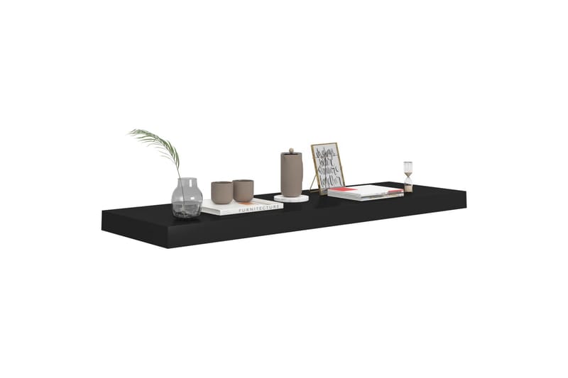 Svävande vägghylla svart 80x23,5x3,8 cm MDF - Svart - Förvaring - Köksförvaring - Kökshylla
