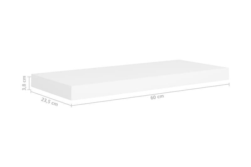 Svävande vägghylla vit 60x23,5x3,8 cm MDF - Vit - Förvaring - Köksförvaring - Kökshylla